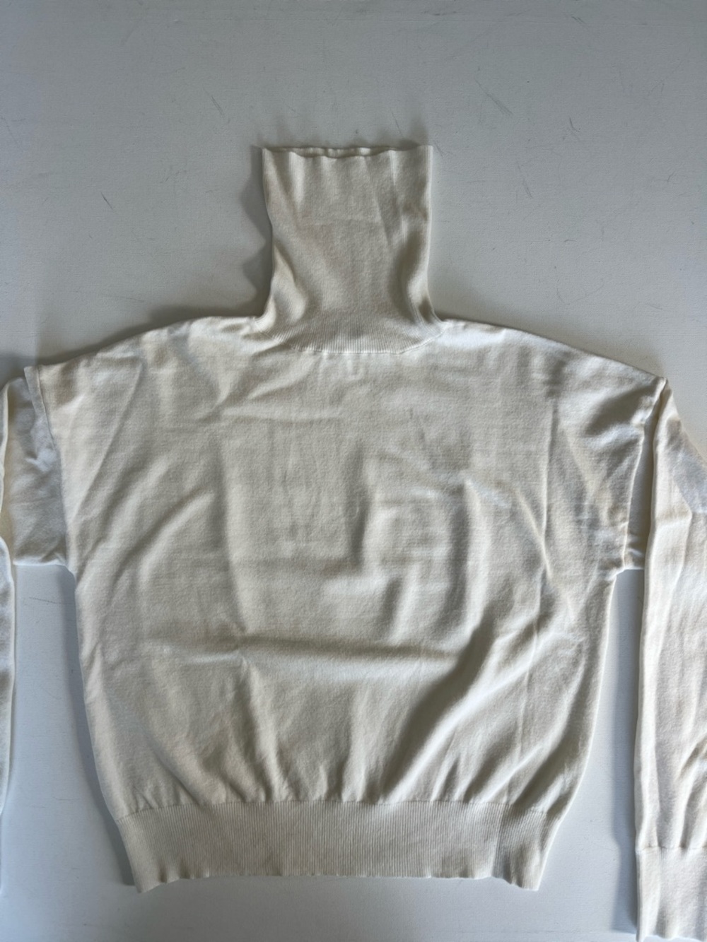 Ecru Light Weight Knit Turtleneck Sweater - Picture 2 of 6